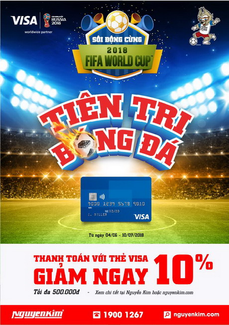 Ưu đãi mùa World Cup khi mua thanh toán mua ti vi bằng thẻ Visa - anh minh họa