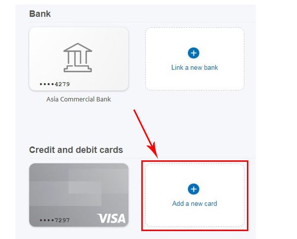 Thêm thẻ Visa vào tài khoản PayPal