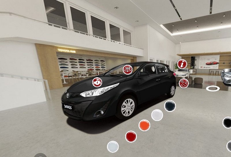 Xe Toyota trong showroom thực tế ảo 3D 