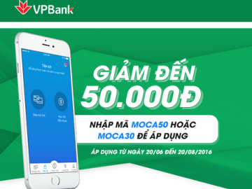 Khách hàng VPBank nạp tiền điện thoại qua Moca nhận chiết khấu ngay 50.000 đồng