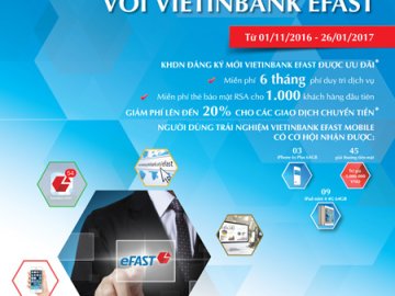 Giao dịch qua VietinBank eFAST trúng thưởng lớn