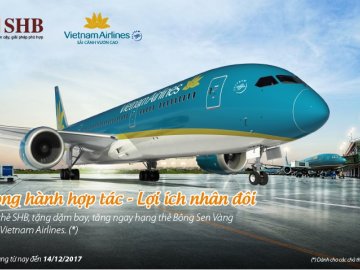 Tích lũy dặm thưởng Vietnam Airlines với thẻ tín dụng SHB