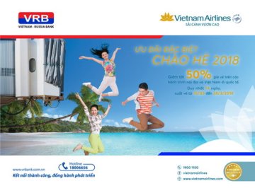 Giảm tới 50% vé máy bay Vietnam Airlines dành cho khách hàng VRB