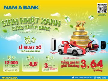 Cơ hội rước xe sang mừng sinh nhật Nam Á Bank
