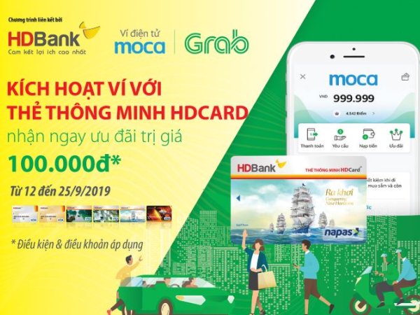 Giảm 50% dịch vụ Grab khi thanh toán bằng thẻ HDBank